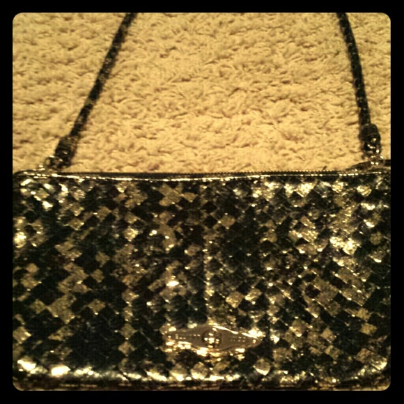 Elliot Yucca Woven black and gold purse
