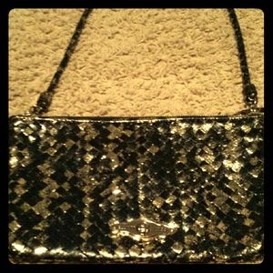 Elliot Yucca Woven black and gold purse