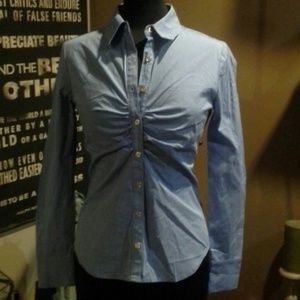 Blue cotton blouse Dana buchman