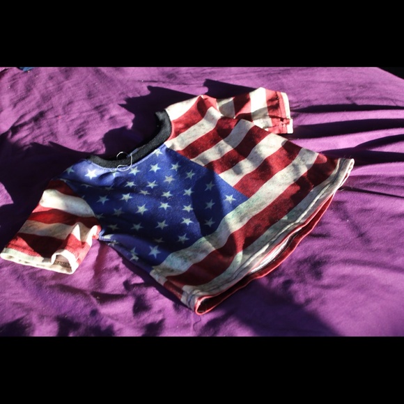 American Flag Crop-Top