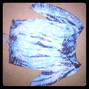 Multi toned Blue Peasant Blouse