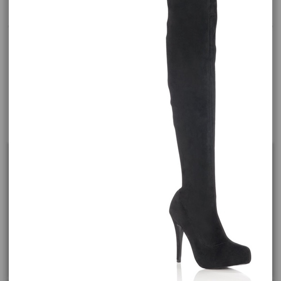 Black Justfab Thigh High Pumps