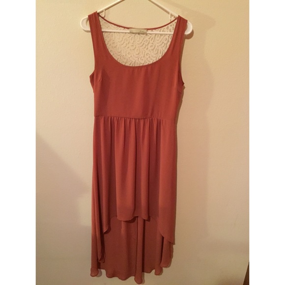 High-low burnt orange dress