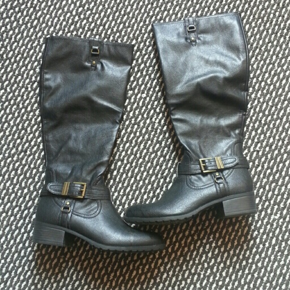 NWOT Black Leather Riding Boots!