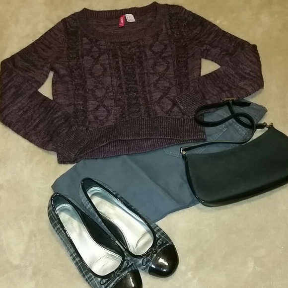 Purple and black sweater by DIVIDED H&M