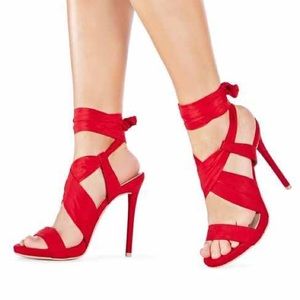Justfab Delphine red heels