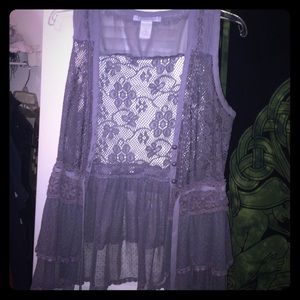 Sleeveless lace cardigan