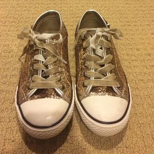 Gold Sparkly Glitter Aldo Sneakers / Tennis Shoes