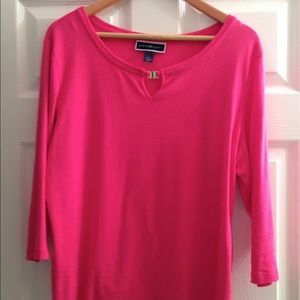 Pink Karen Scott 3/4 sleeve top