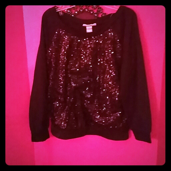 Shimmery Black Pullover Top