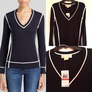 NWT💕 Michael Kors Colorblock V-Neck Top