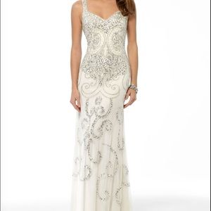 White Beaded Cache Prom Dress!