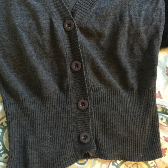 Dark Grey Button Up Cardigan - Picture 3 of 3