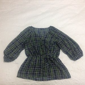 Blue, green and grey Banaba Republic top