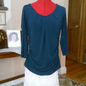 New York&Co Blue Long Sleeve Shirt Large