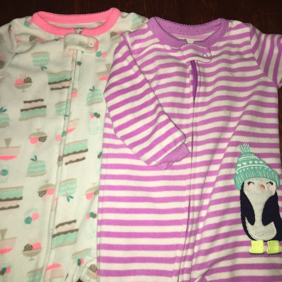 2 Carter's baby girl sleepers