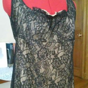 Apostrophe Summer Blouse Black Lace Medium