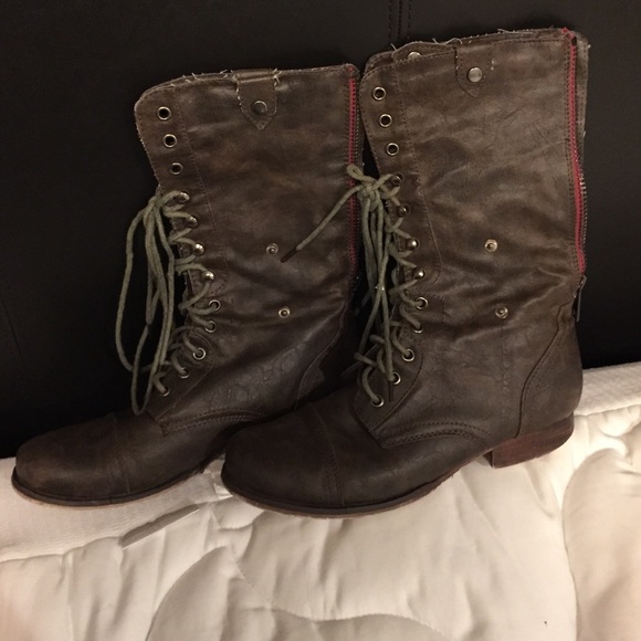 Madden Girl Brown Combat Boots