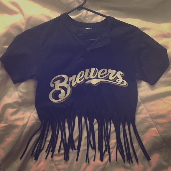 Navy Blue "brewer; Brock #6" baseball tee