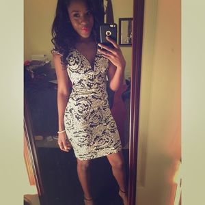 White & black party dress