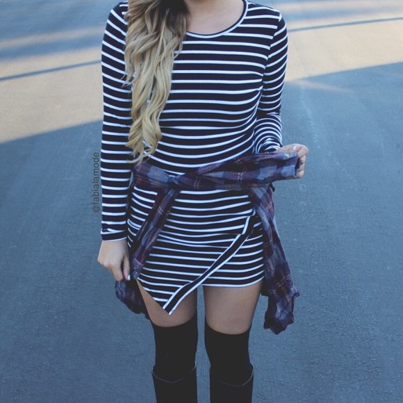 Lookbookstore striped long sleeve dress