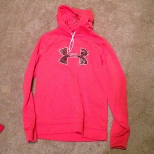 Pink and camo under amour hoodie