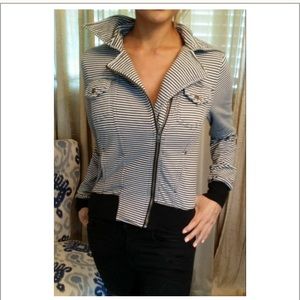 black and white striped jacket