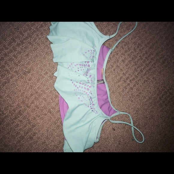 pacsun bikini top purple and green M