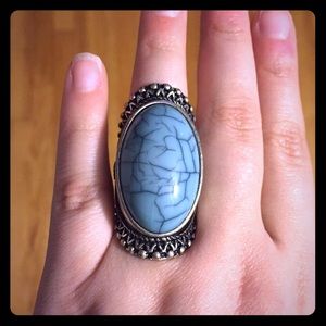 Turquoise & Silver Cocktail Ring