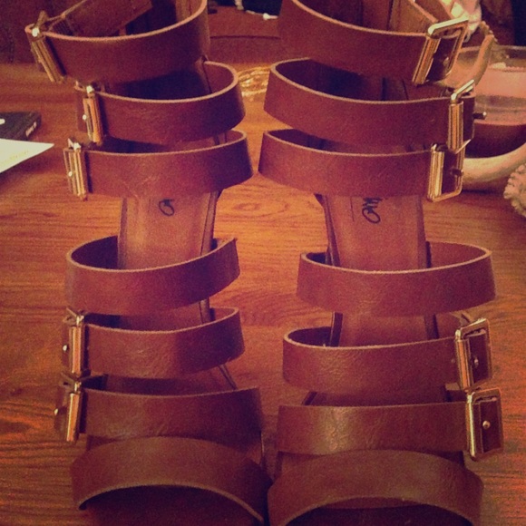 Target Brown gladiator heels w/buckles