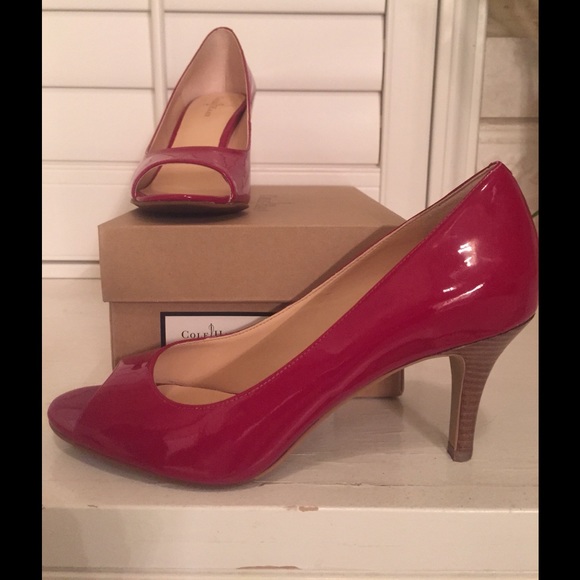 Cole Haan red patent leather pumps