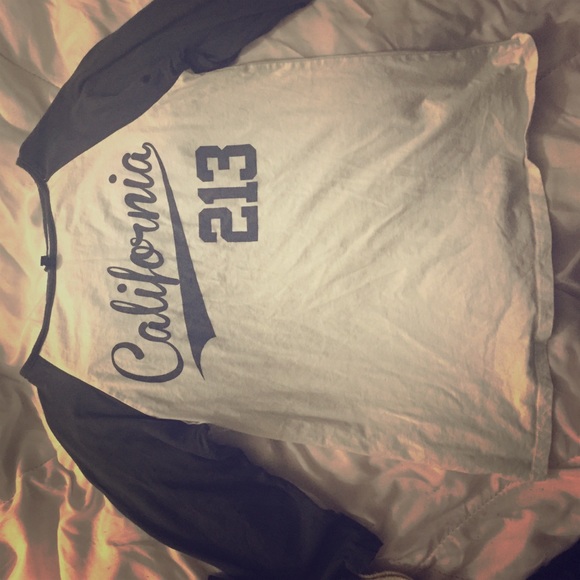 white and grey baseball tee