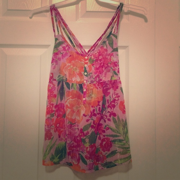 Colorful floral strappy top - Picture 1 of 2
