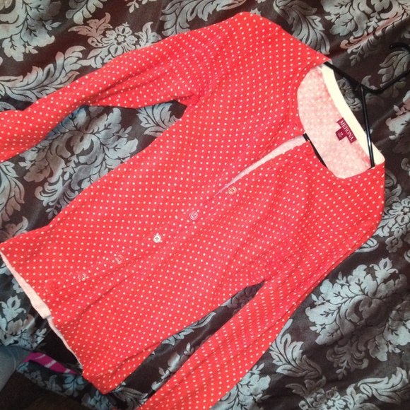 Orange and white polka dot sweater - Picture 1 of 1