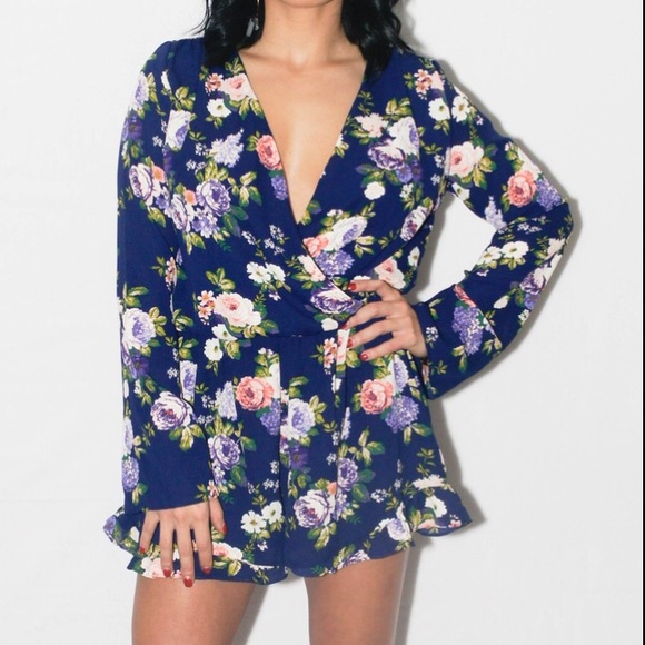 Floral Print Romper - Picture 2 of 2