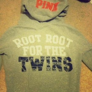 Pink Minnesota grey hoodie