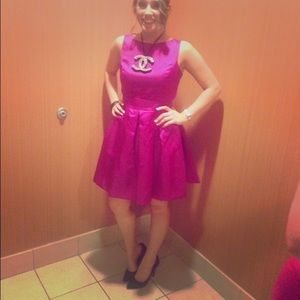 Hot pink classy dress