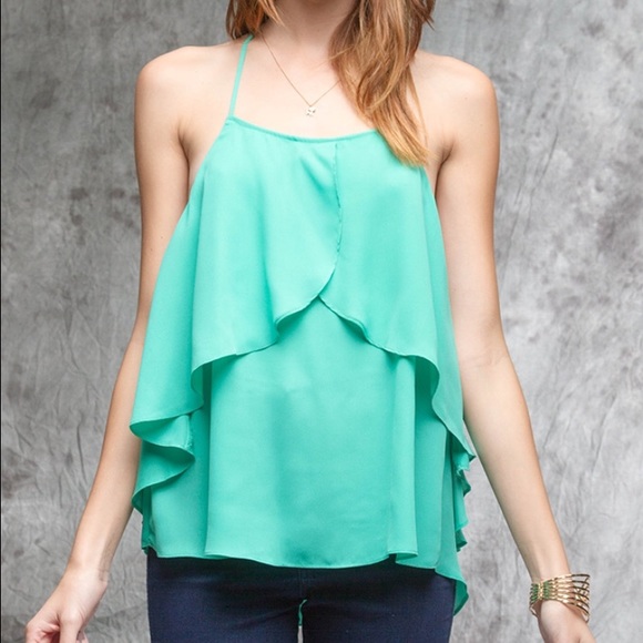 Flounce Mint Cami - Picture 2 of 3