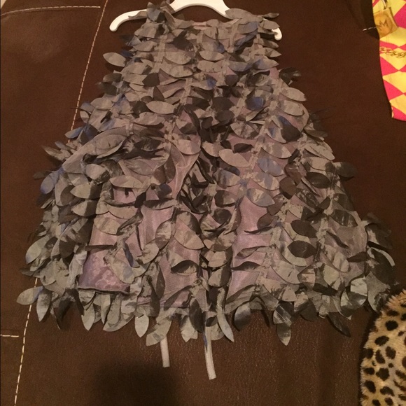 Little girl feather gray dress