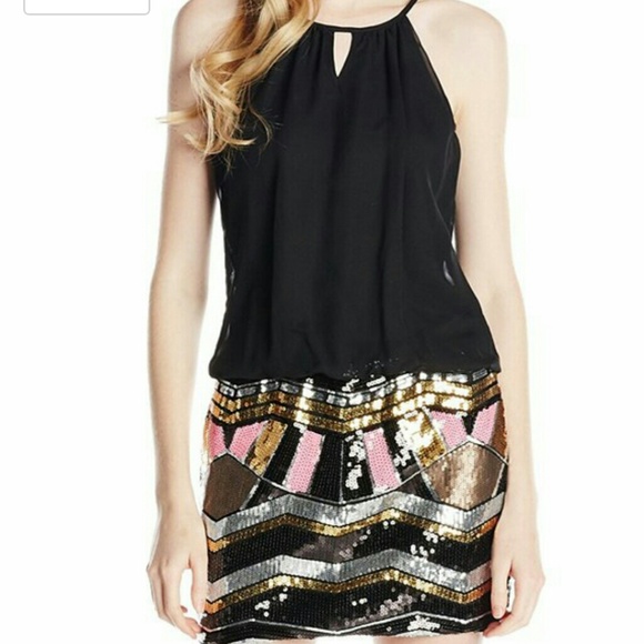 as u wish Dresses & Skirts - Junior sequin 2fer Blouson Dress