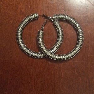 Silver loop earrings