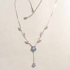 Aqua floral necklace