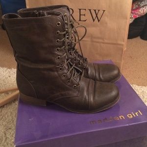 Madden Girl Gamer Brown Combat Boots