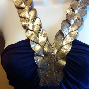 Gold and purple dress