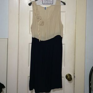 Plus Size Dress beige and navy blue