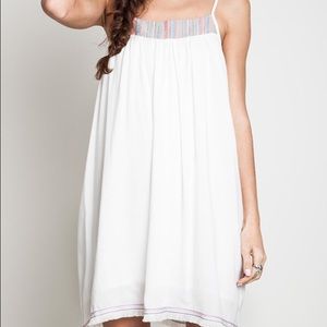 White Sleeveless Shift Dress