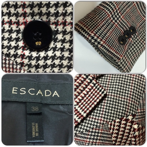 Escada - Cashmere,new wool,silk blend houndstooth blazer - Picture 2 of 4