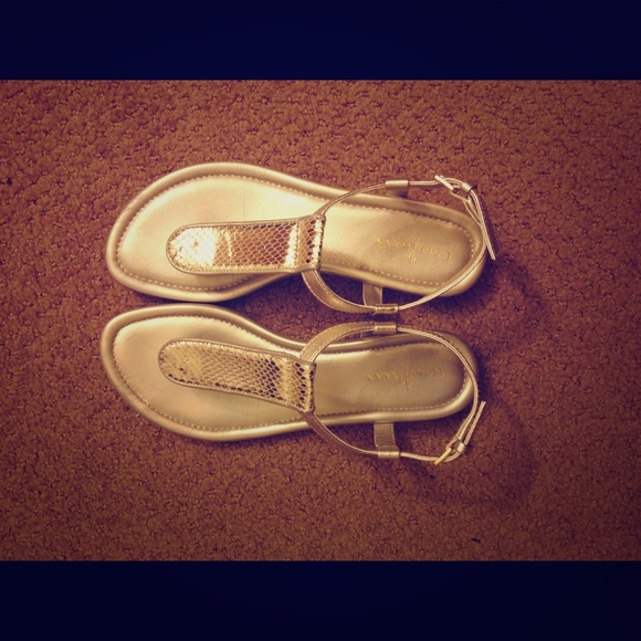 cole haan gold sandals