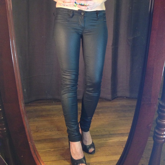 Bullhead black waxed denim