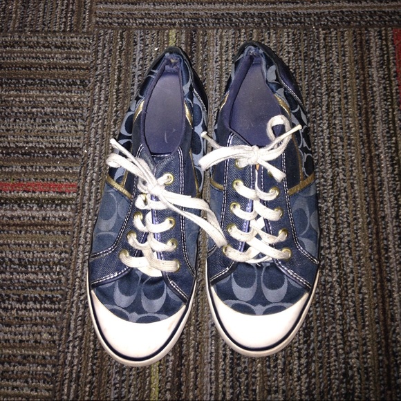 Authentic navy blue Coach sneakers